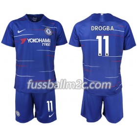 Fußballtrikots Chelsea DROGBA 11 Kinder Heim Trikotsatz 2018-2019